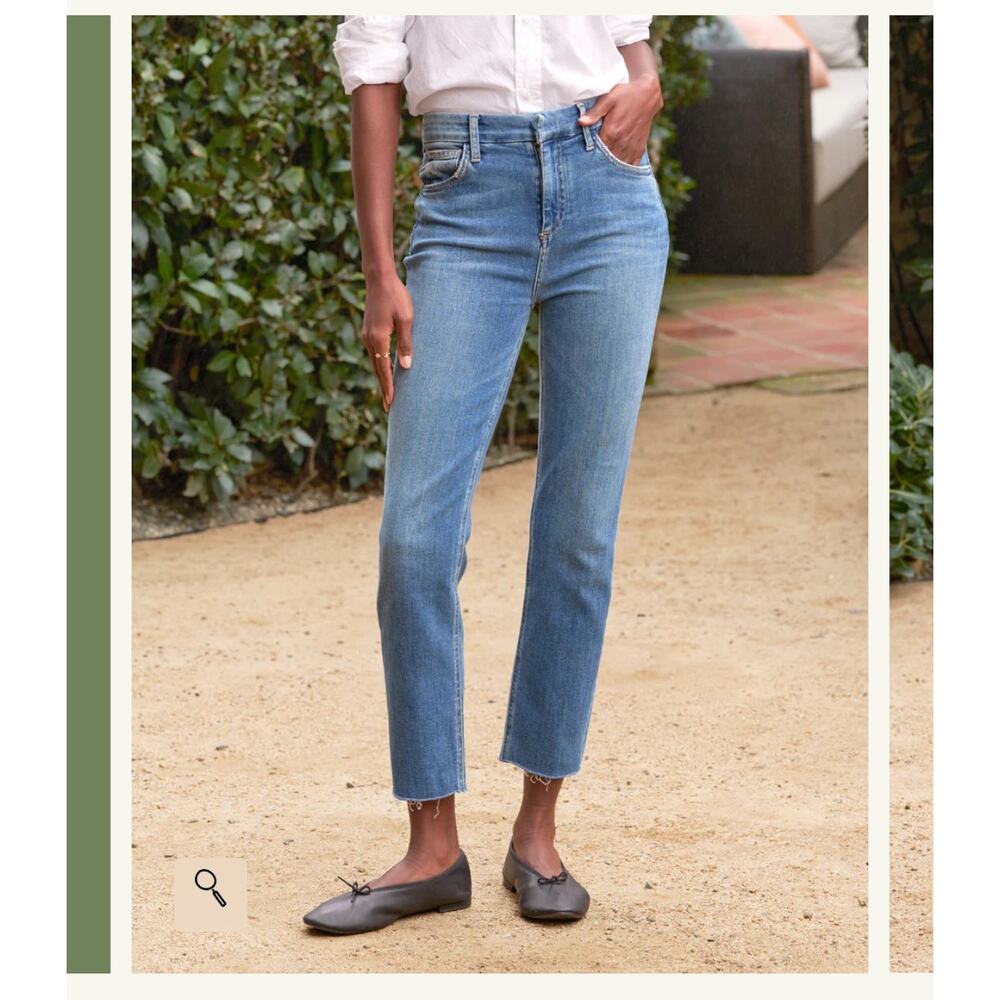 Frank & Eileen Derry Jeans Size 27 Raw Hem Cropped Denim Elevated Basics